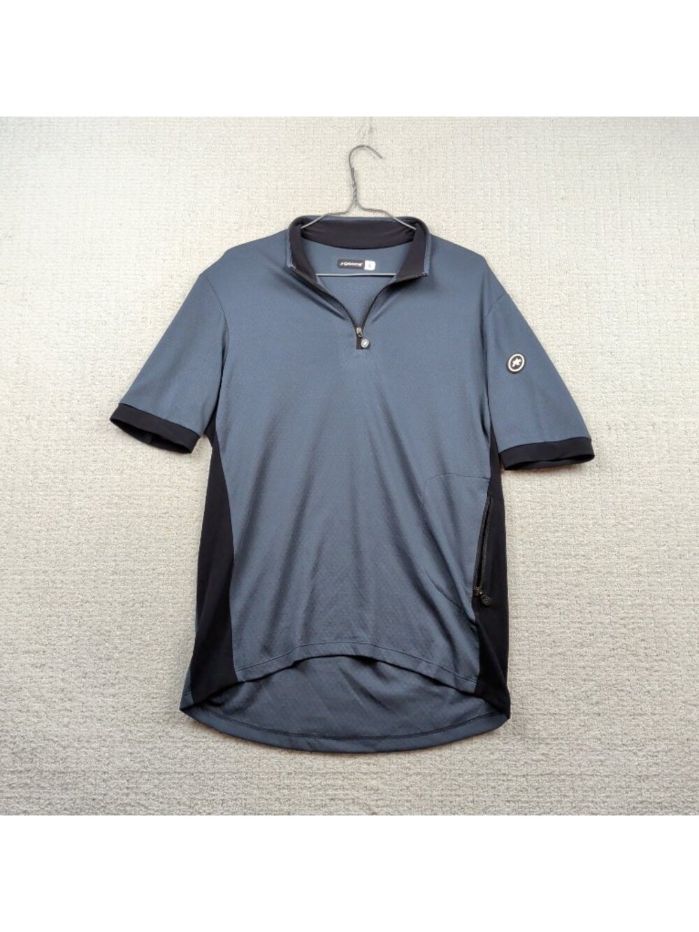 Assos of Switzerland Mile GTC Quarter Zip Dark Blue Pro Cycling Jersey Sz L